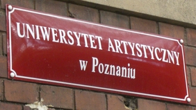 photo: Martin Riches Photo of name plate of Arts University,in Poznań